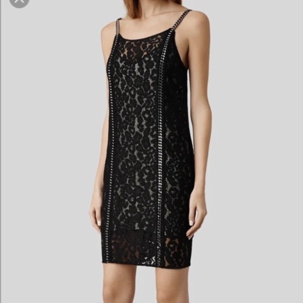 ALL SAINTS ASHA chain and lace dress. Size 2